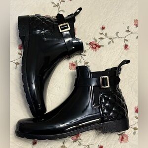 Hunter Glossy Black Rain Boots